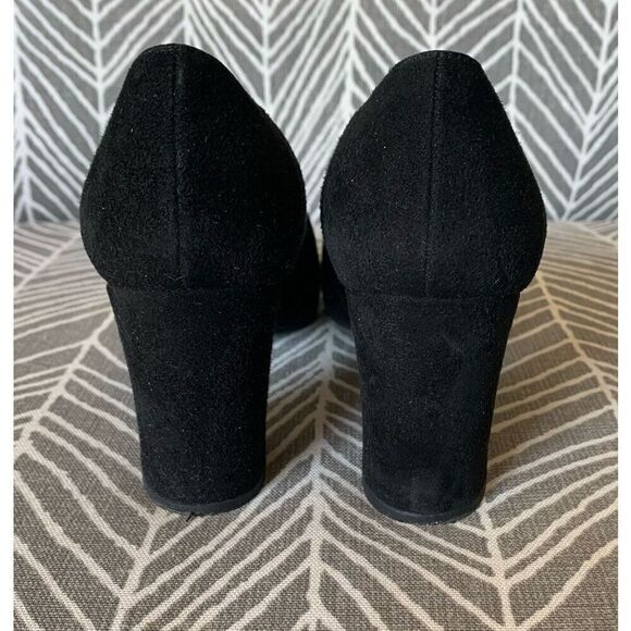 STUART WEITZMAN Black Suede Scraper Pump Heels Shoes 7.5 A NARROW DRESSY PARTY - Picture 6 of 10
